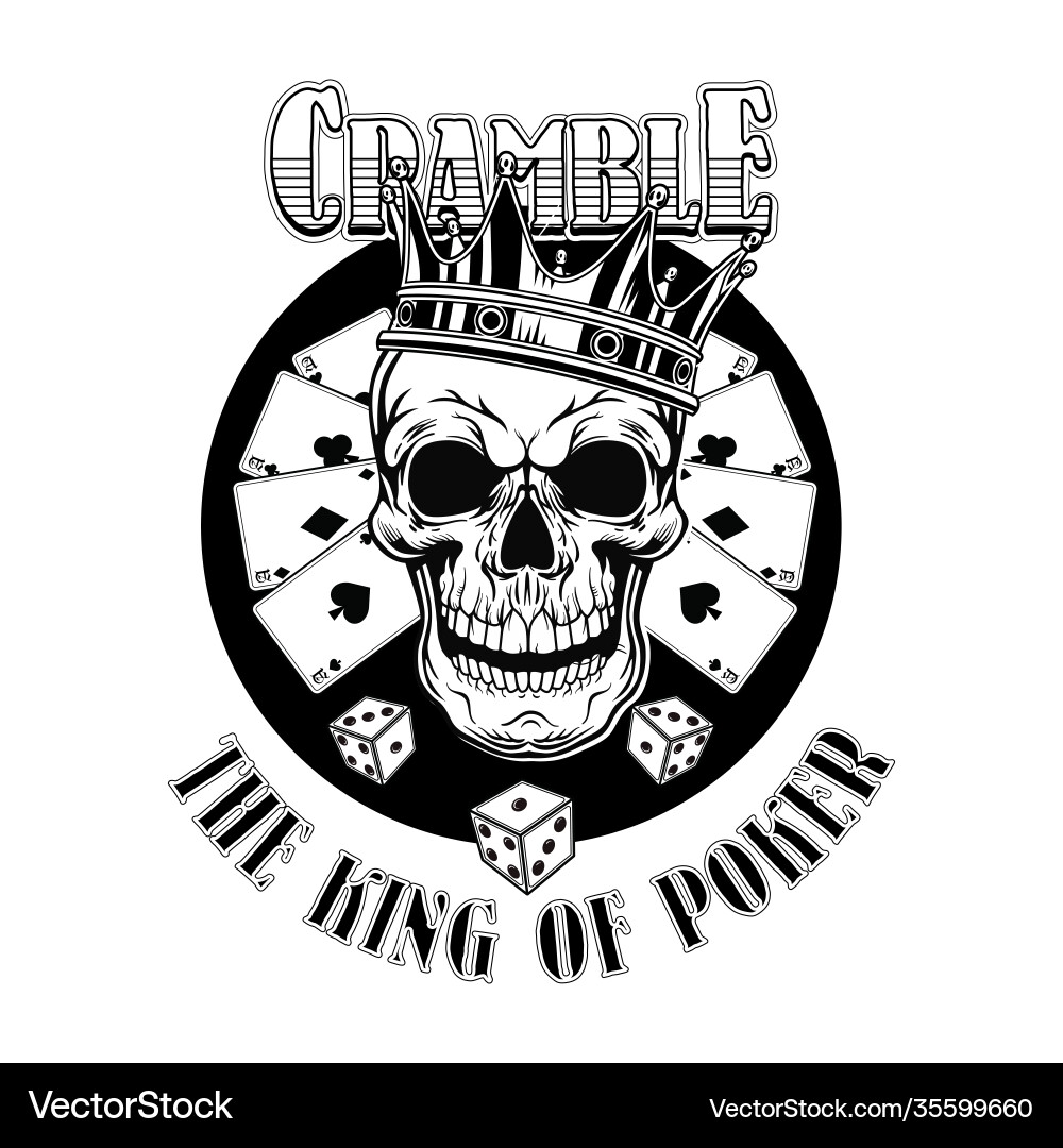 Gangster casino skull Gangster casino skull vector image