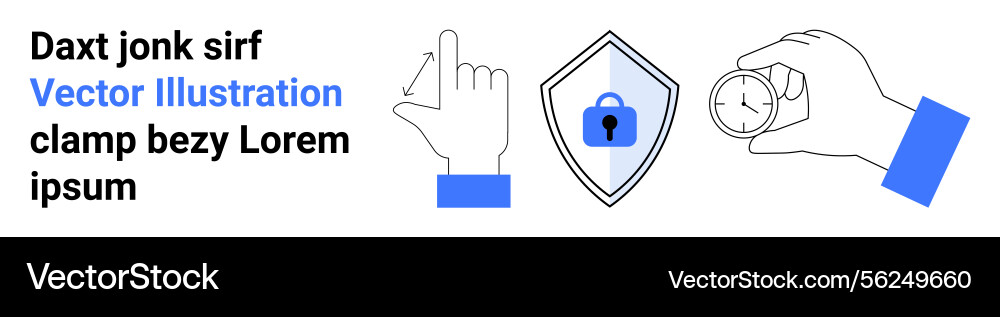 Hand gestures with shield and lock signifying Hand gestures with shield and lock signifying vector image
