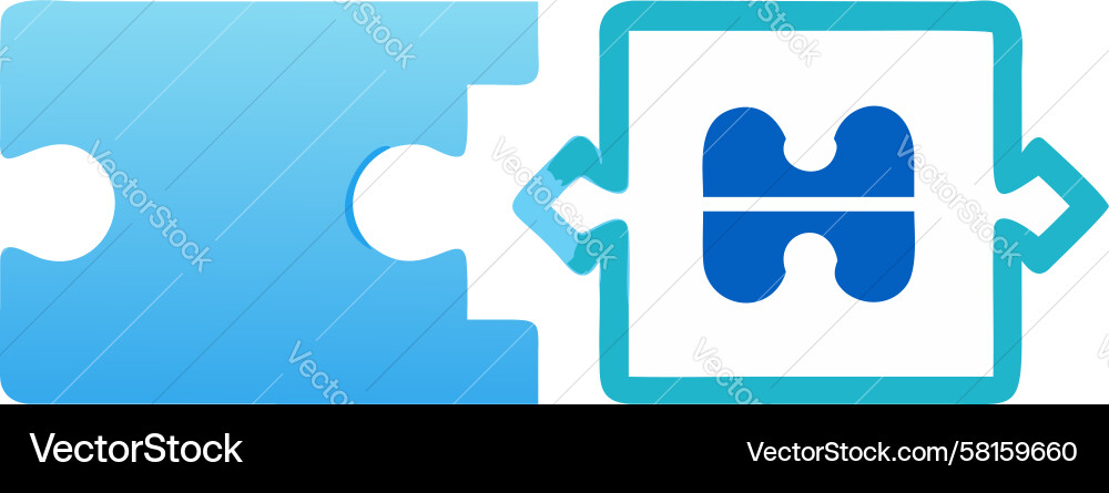 Interlocking Puzzle Blocks Icon Vector Image