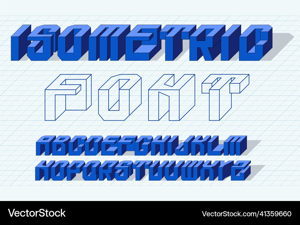 Isometric 3D Alphabet Blocks vector image