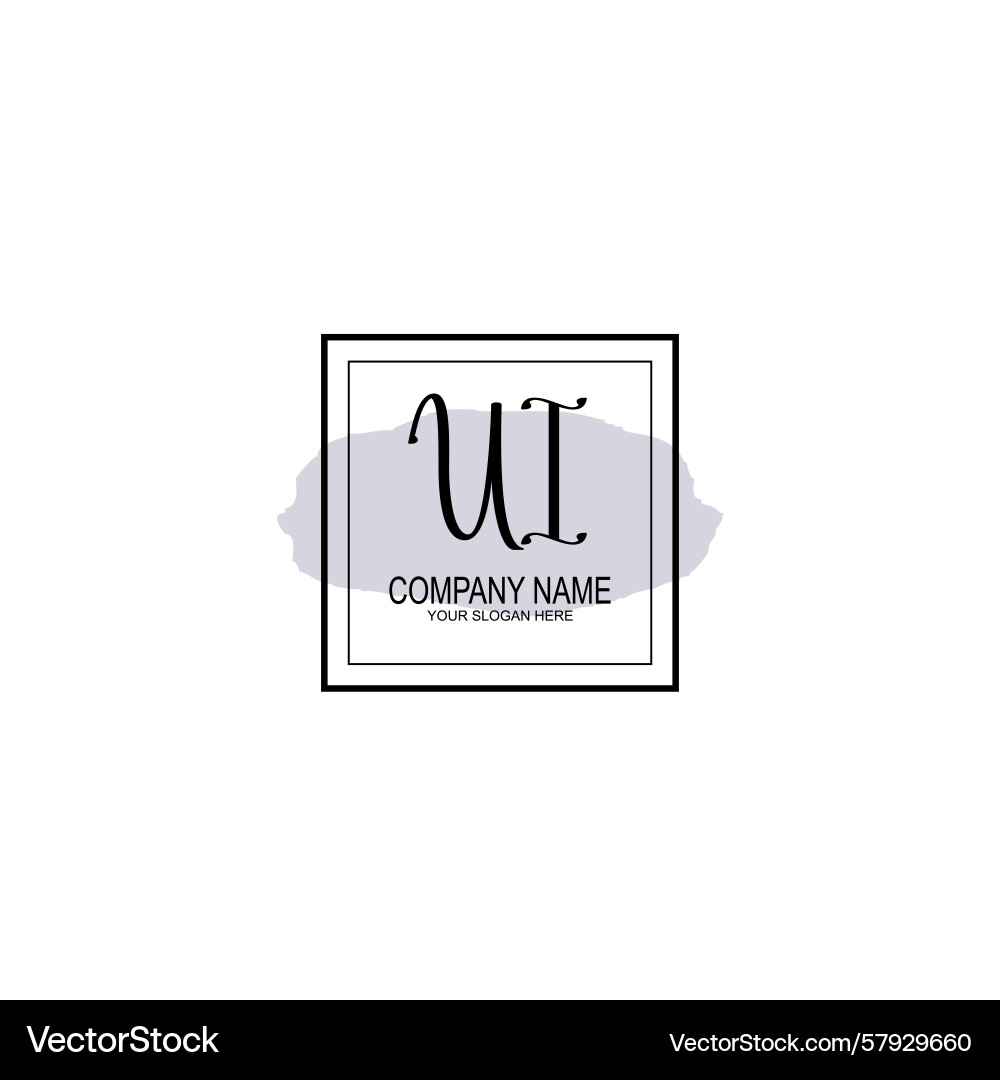 Minimalist handwritten ui initial logo design Vector Image
