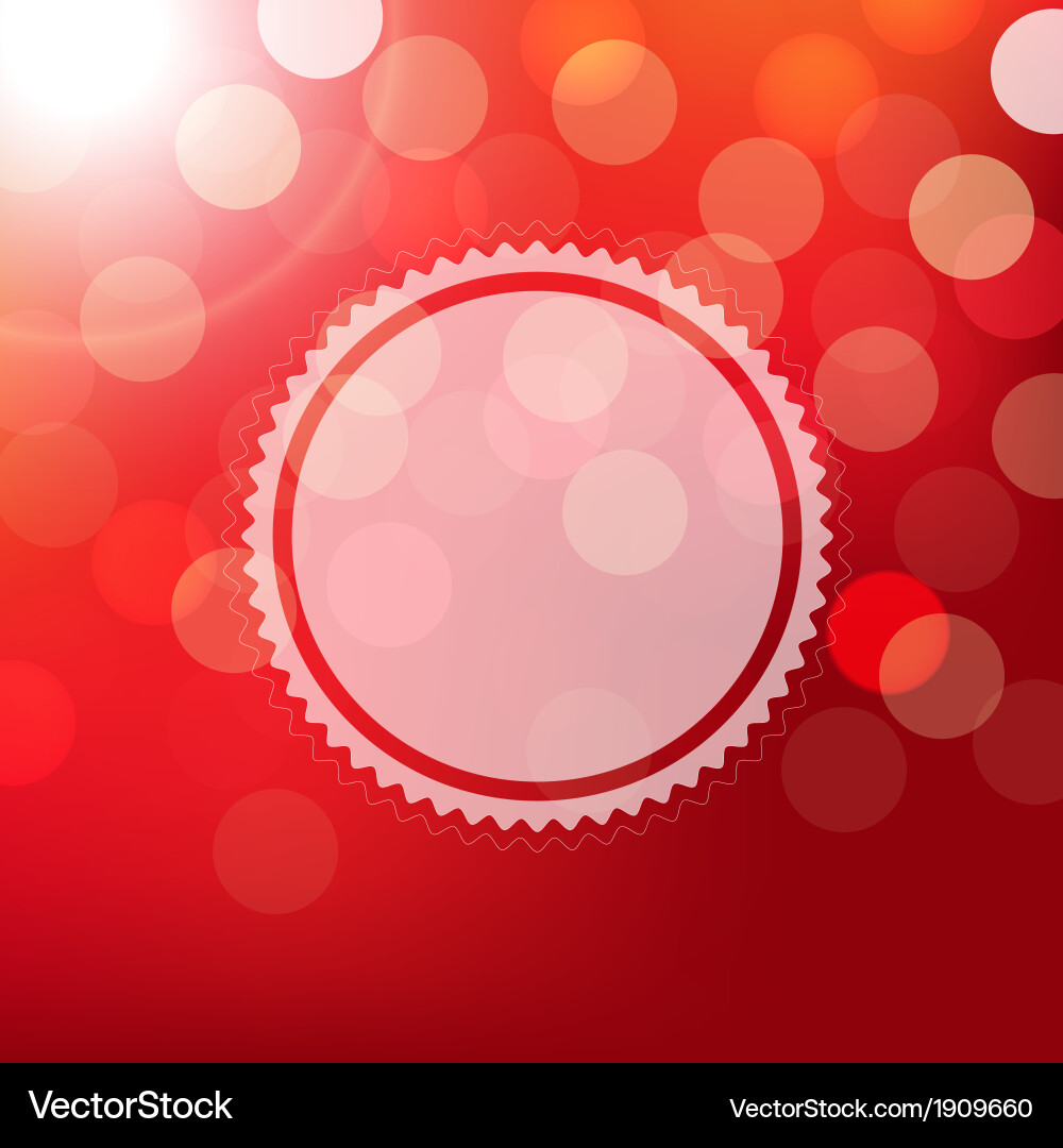 Red background with bokeh and sphere vector image