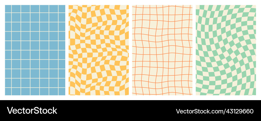 Retro Checkerboard Patterns Vector Image