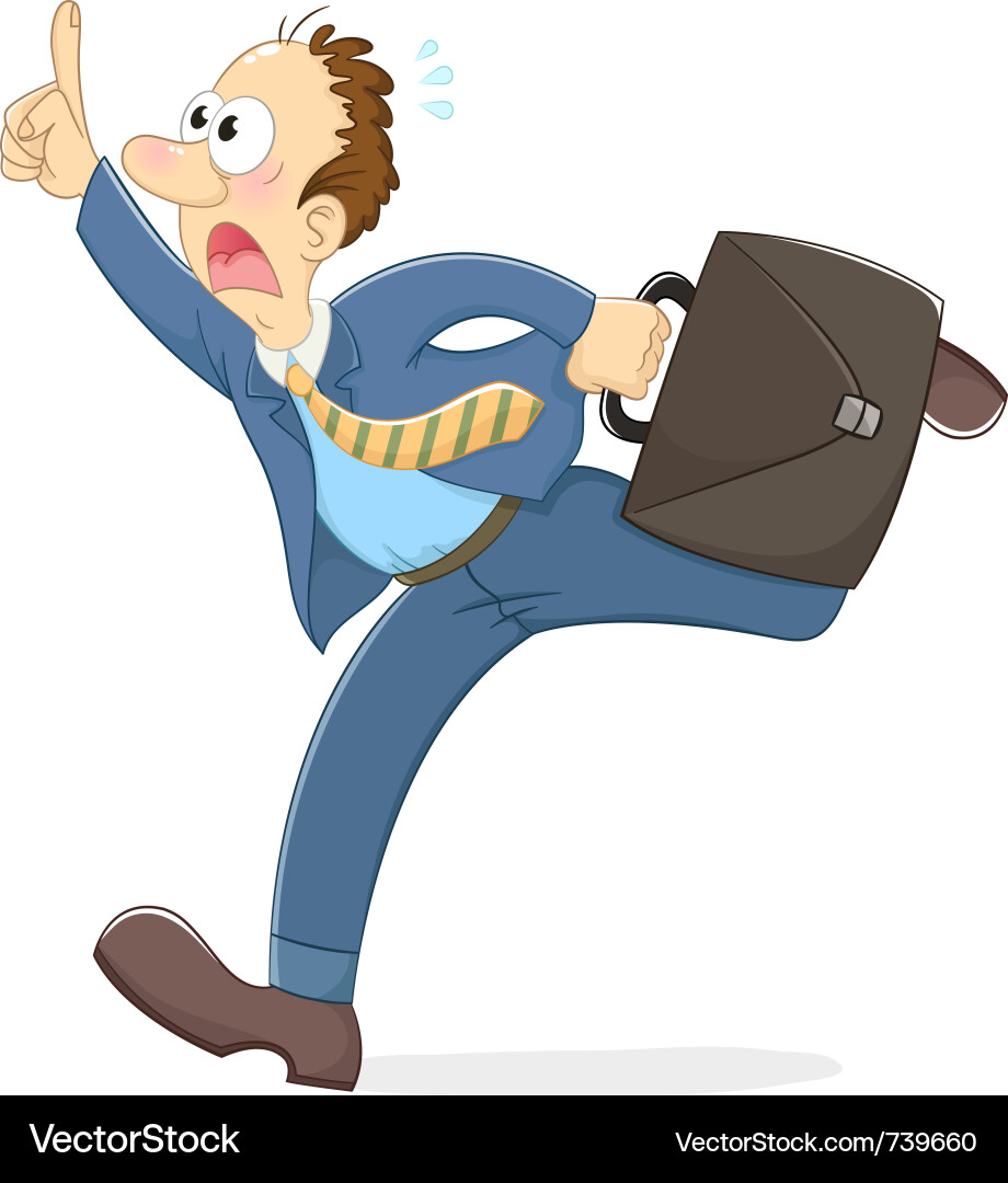 Rushing Businessman vector image