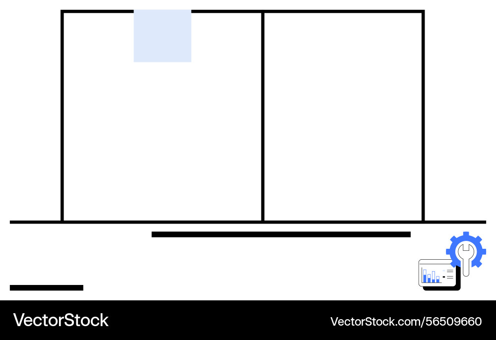 Workflow automation with system dashboard and gear Workflow automation with system dashboard and gear vector image