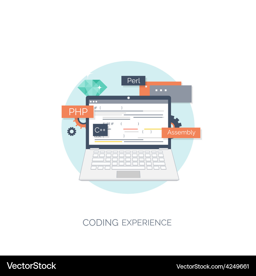 Flat computing background vector image