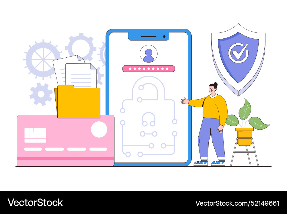 Flat personal data cyber security internet Vector Image