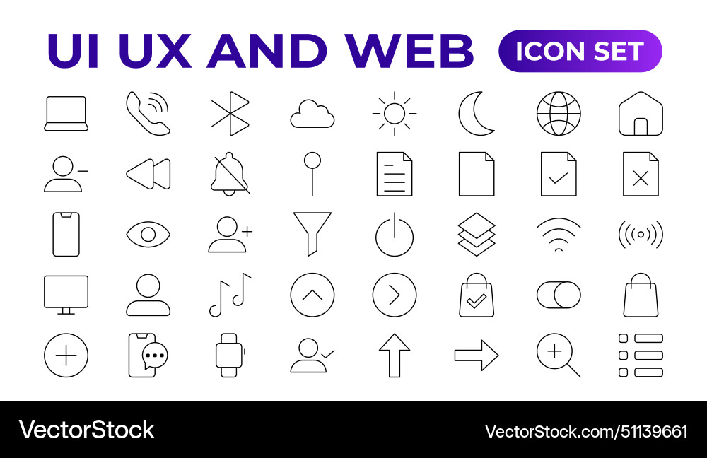 Mega set of ui ux icon user interface iconset Mega set of ui ux icon user interface iconset vector image