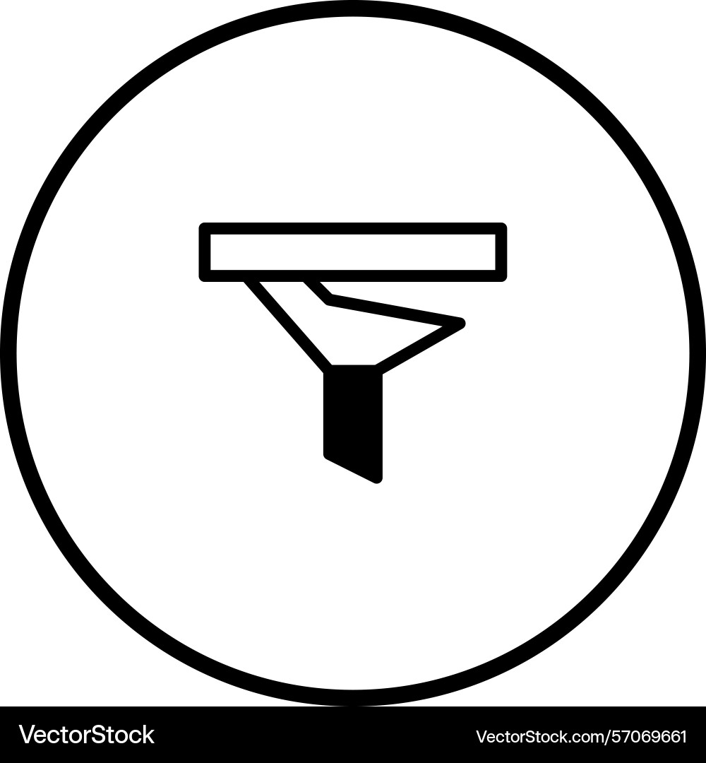 Minimalist a filter icon within circle vector image