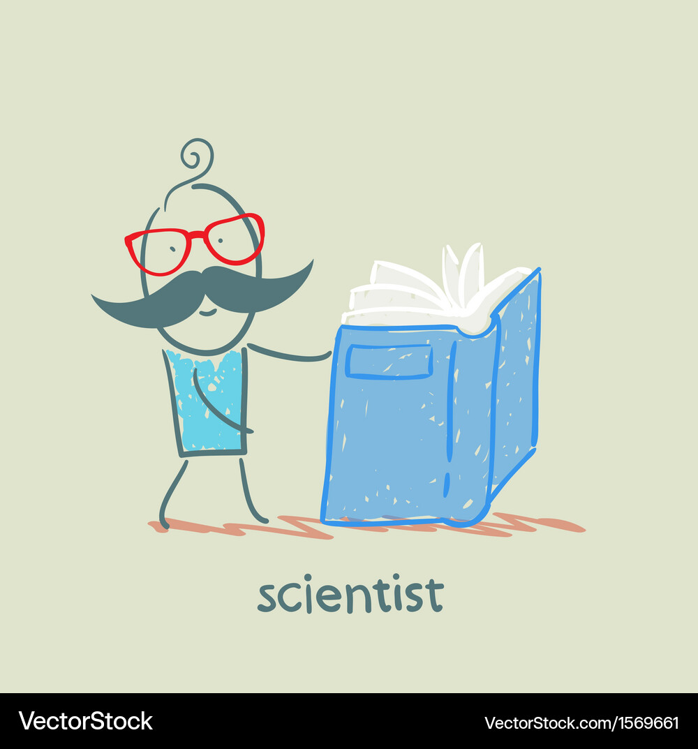 Scientist reading a book Vector Image