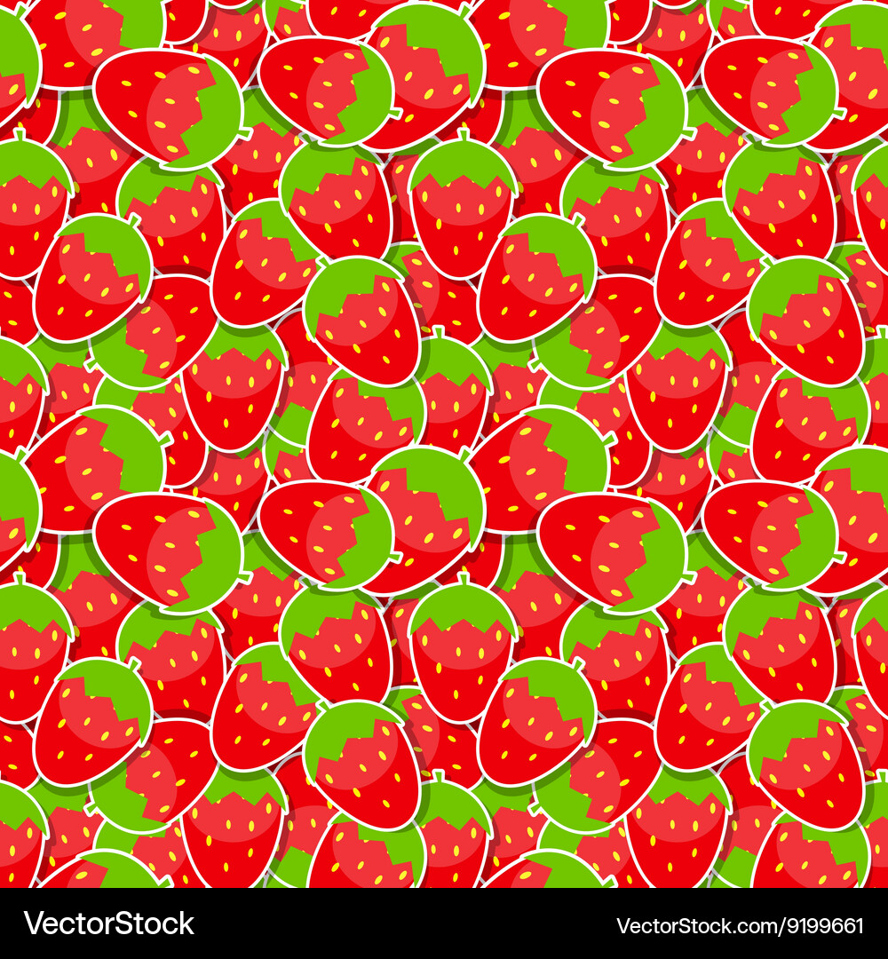 Seamless pattern background from strawberry Vector Image