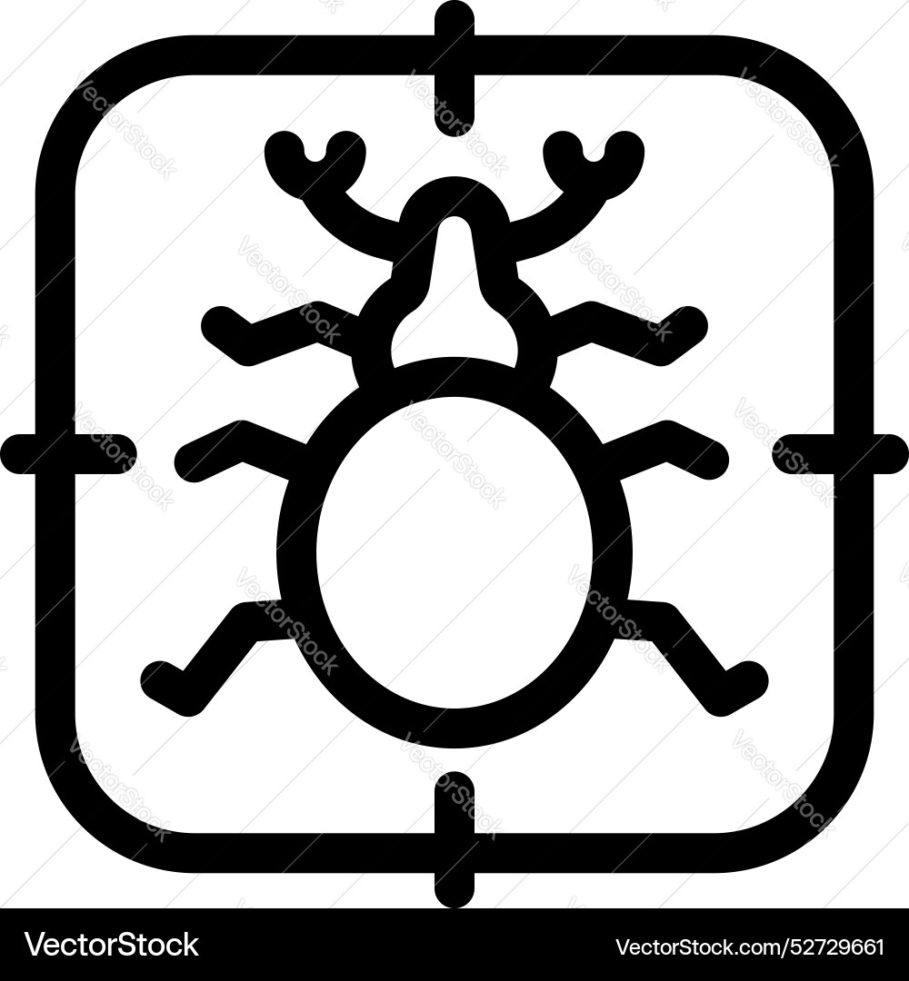 Software bug fixing process with crosshair Software bug fixing process with crosshair vector image