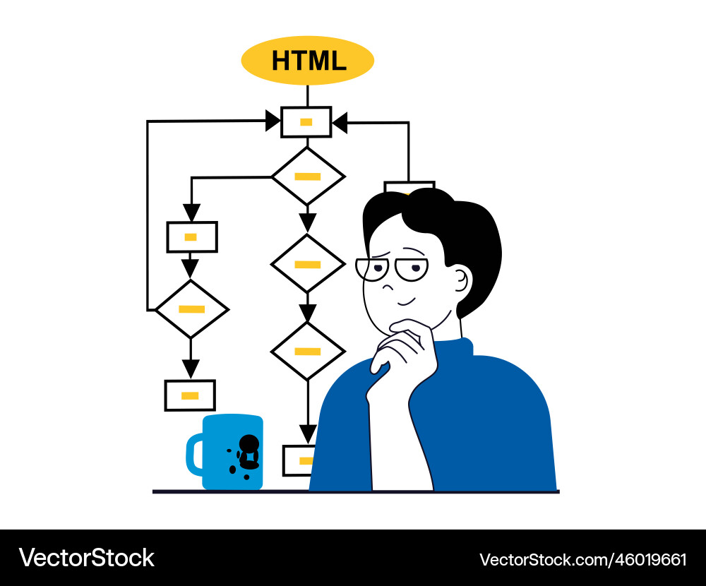 Web development concept with character situation Web development concept with character situation vector image