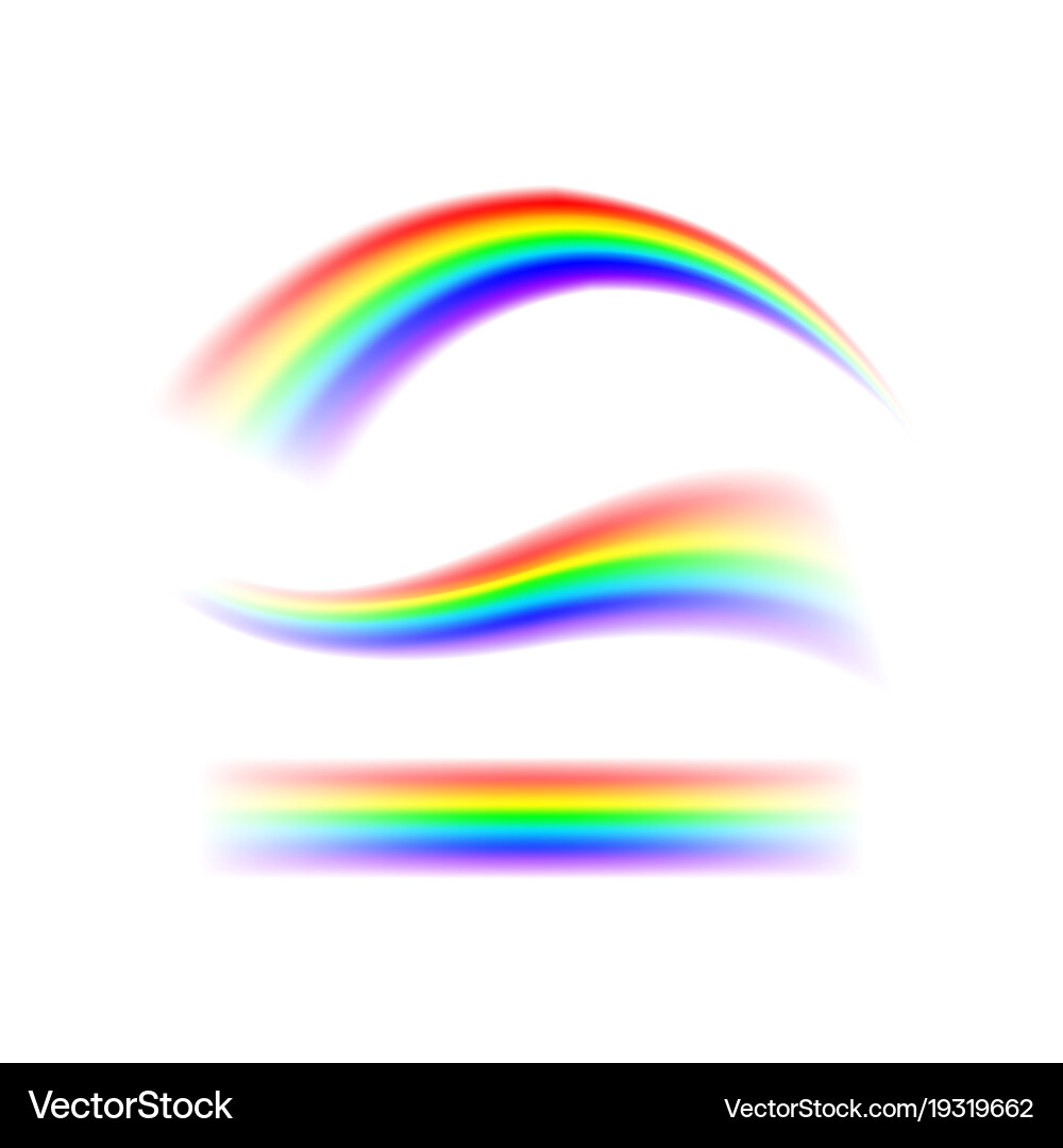 Abstract set rainbow in different shapes spectrum vector image