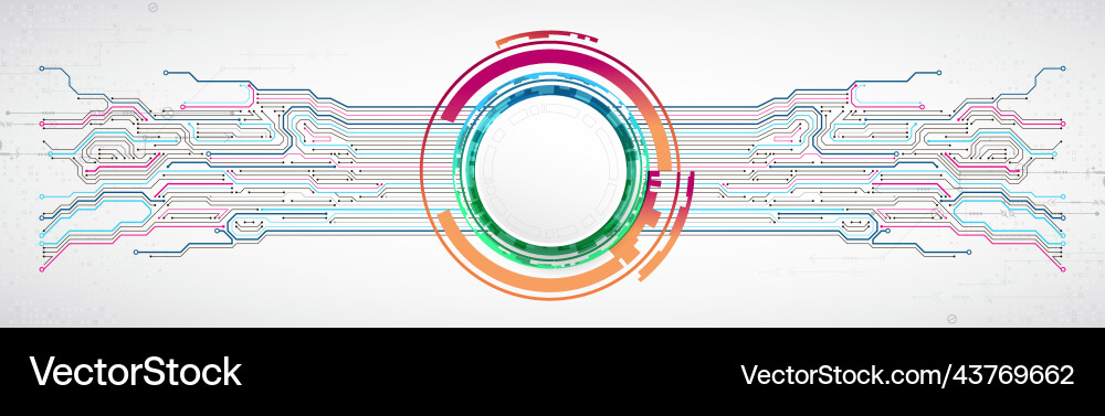 Abstract technology circuit board communication vector image