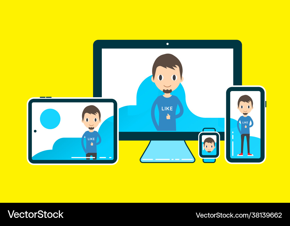 Cross-platform app cross platforming devices Vector Image