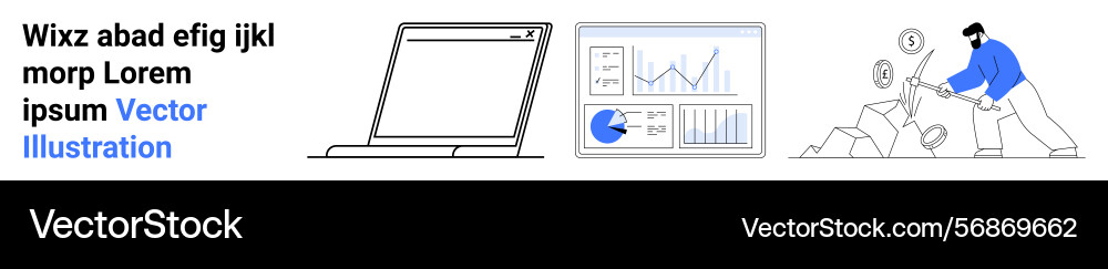 Digital workspace with graphs analytics vector image