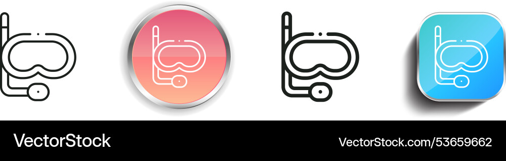 Diving googles icon thin linear regular Vector Image