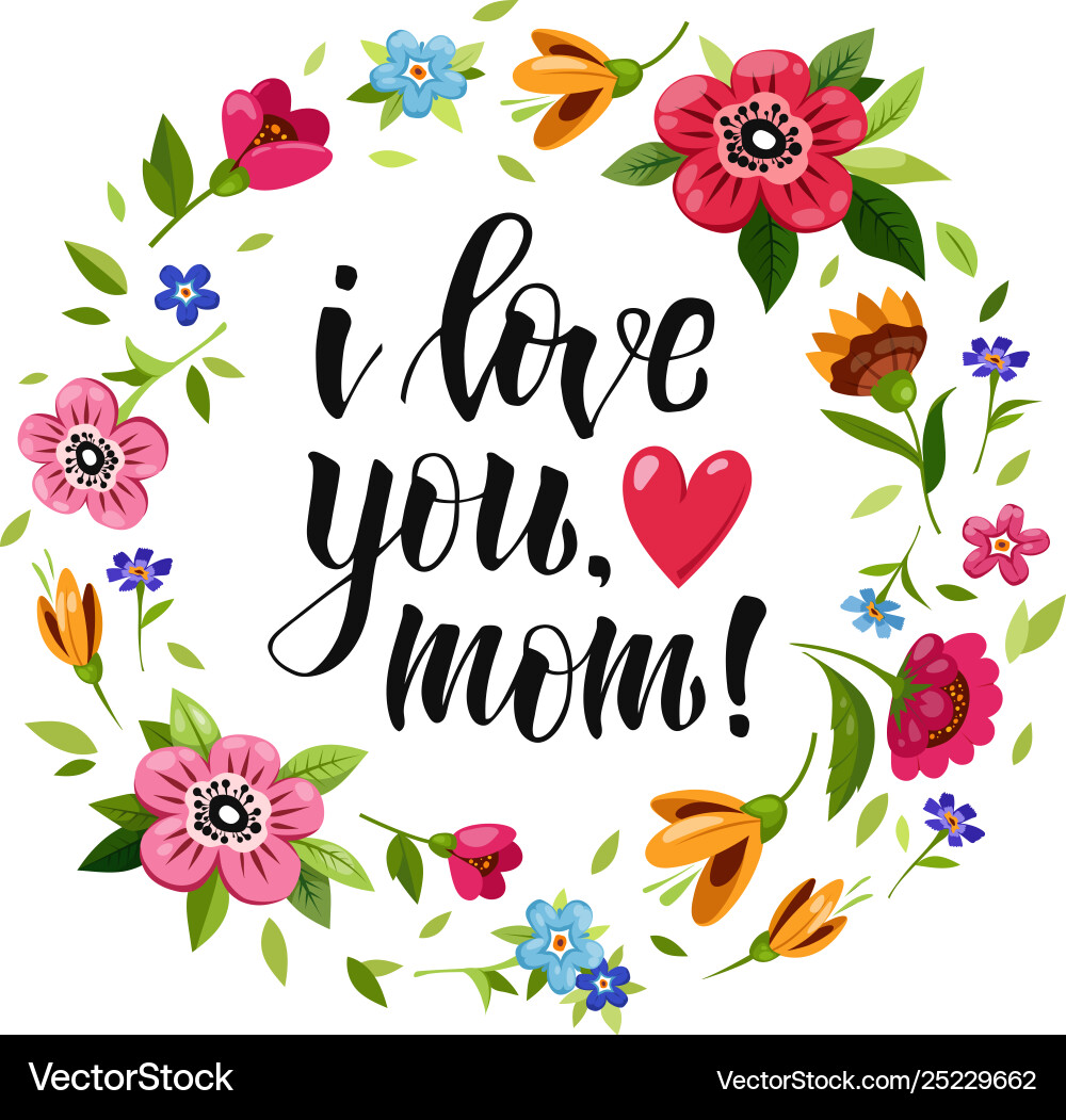 Glückliche Mütter Tageskarte ich liebe dich Mutter Glückliche Mütter Tageskarte ich liebe dich Mutter vektorbild