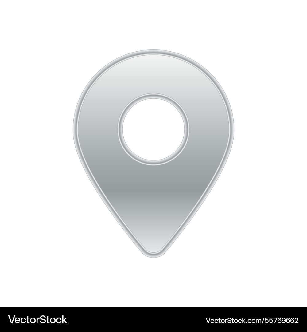 Metallic location marker icon with gradient design vector image