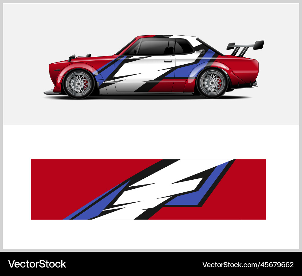 Racing Car Decal Wrap vector image