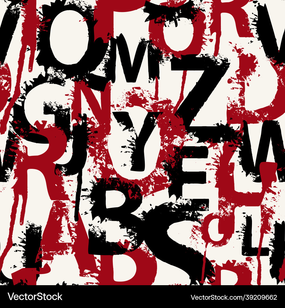 Seamless pattern with letters in form of blots Seamless pattern with letters in form of blots vector image