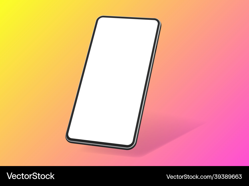 3d realistic smartphone mockup with blank display vector image