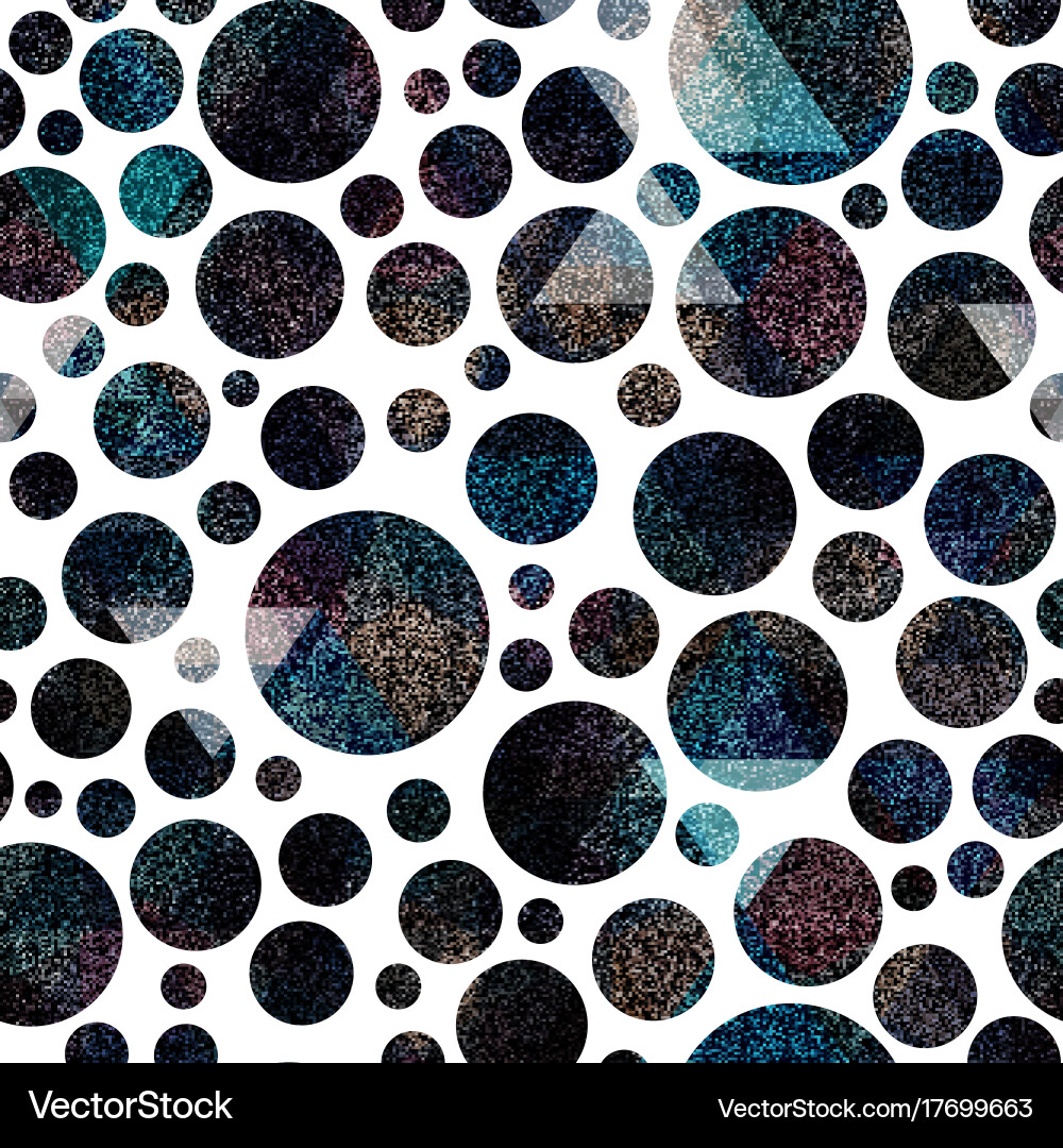 Circle seamless pattern with noise effect vector image