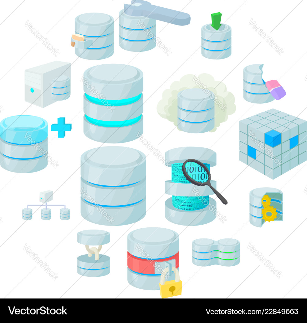 Database Icon Set - Data Management vector image