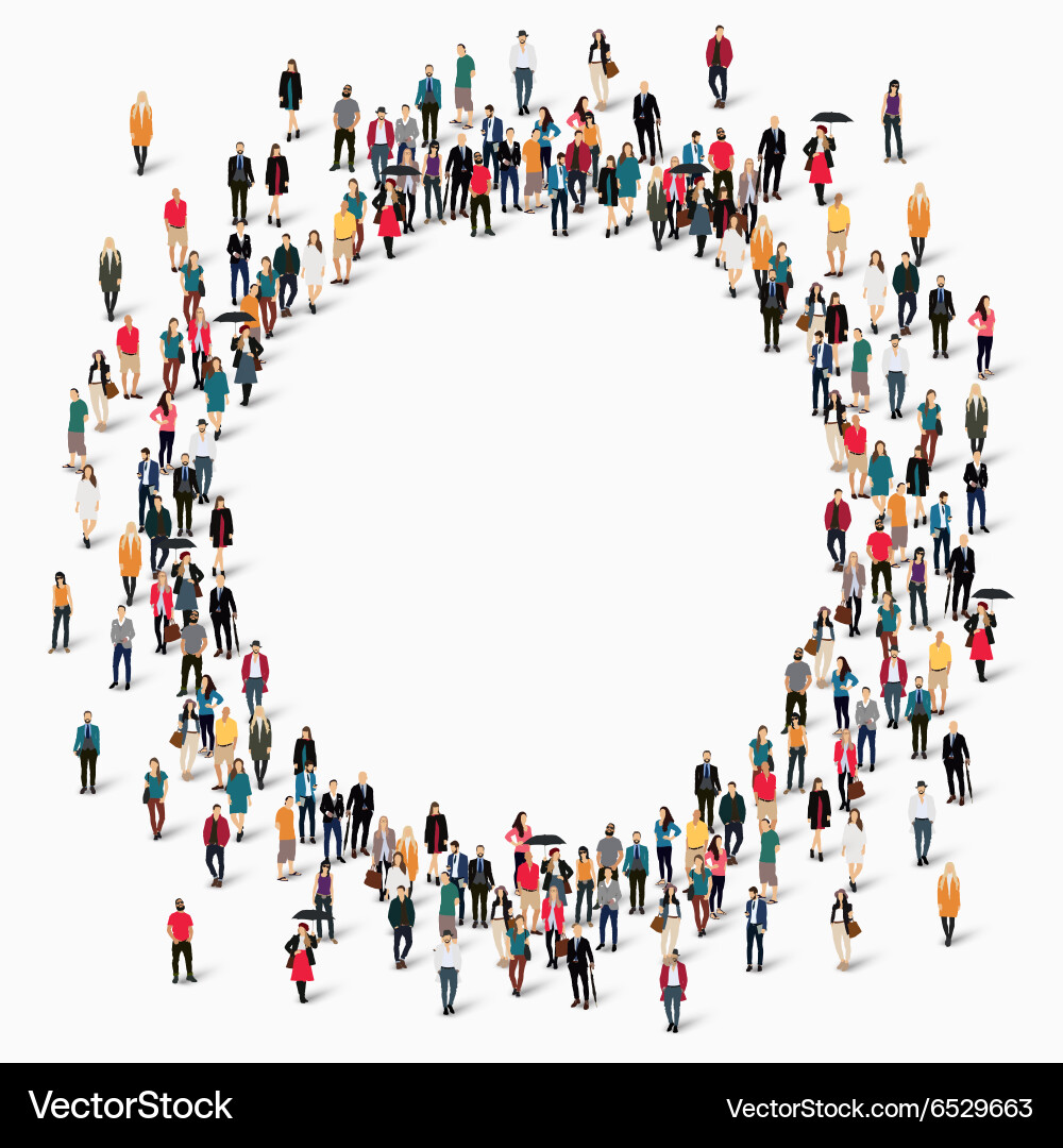 Group people shape circle Royalty Free Vector Image