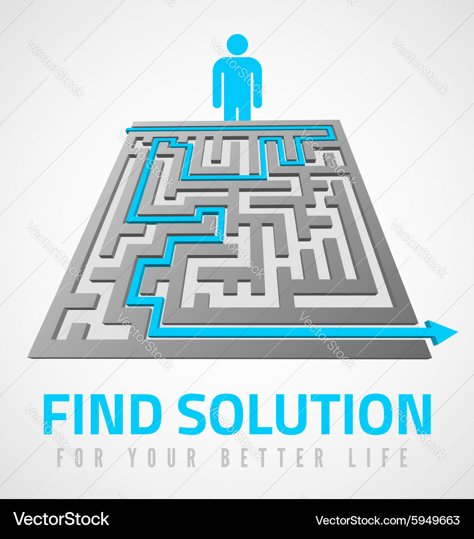 Maze Solution Strategy Vector Image