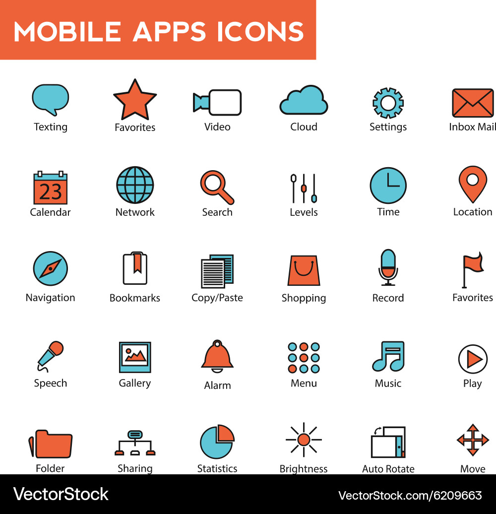 Modern Thin Line Icons - Set of Icons Vector Image