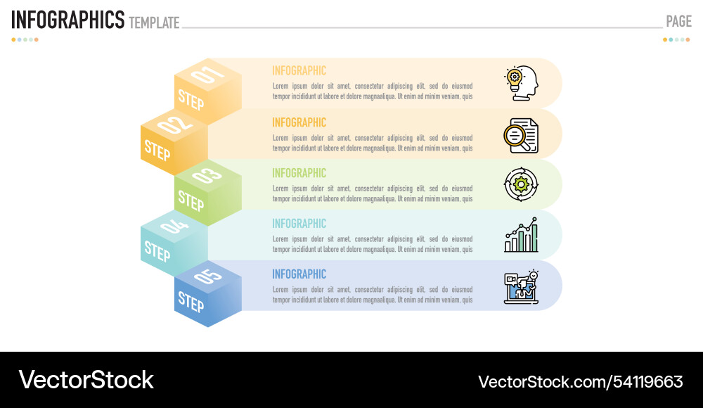 Rectangular isometric infographic for business Vector Image