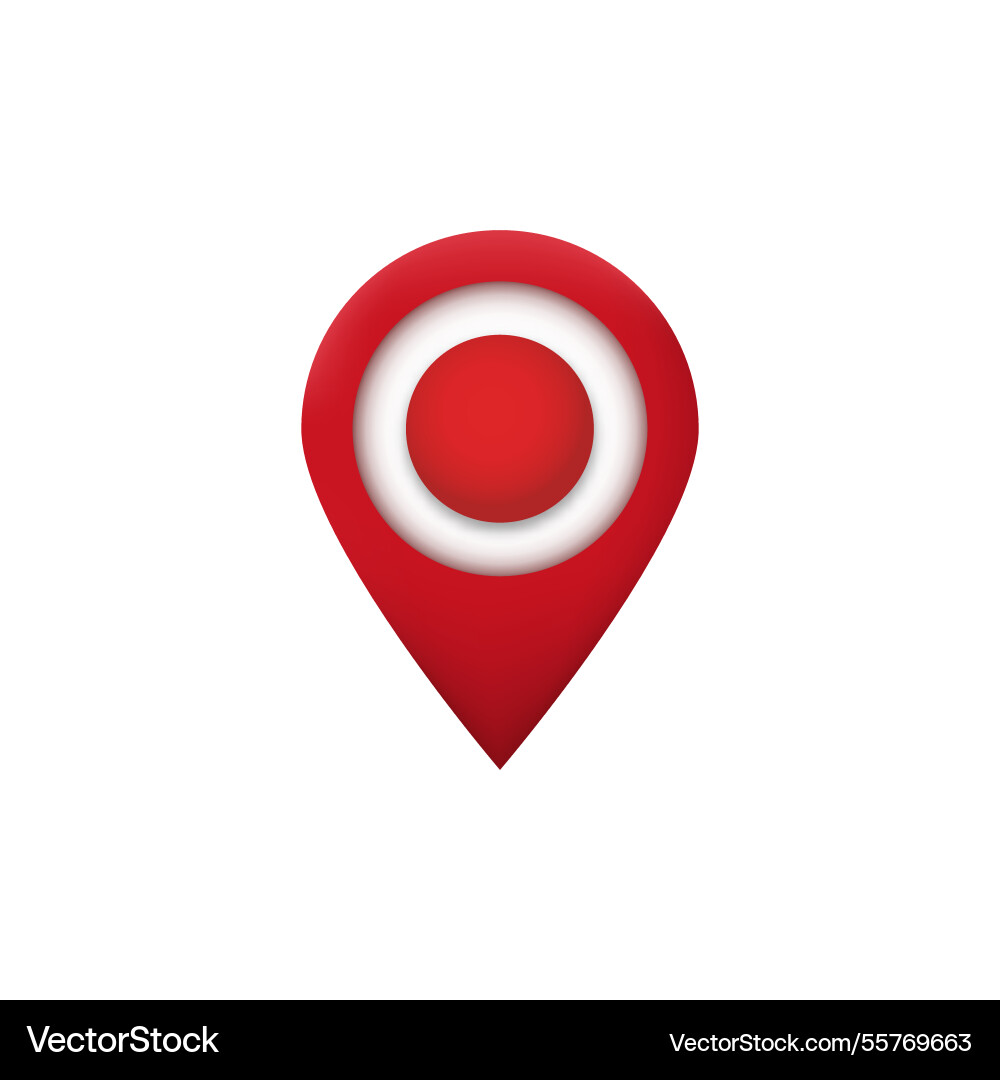 Red map location pin icon with circular Vector Image