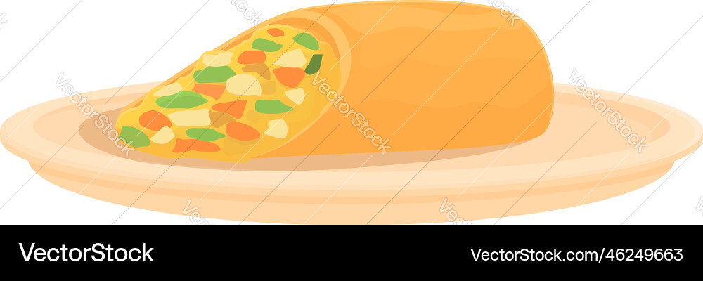 Vegetable spring roll icon cartoon food Vegetable spring roll icon cartoon food vector image