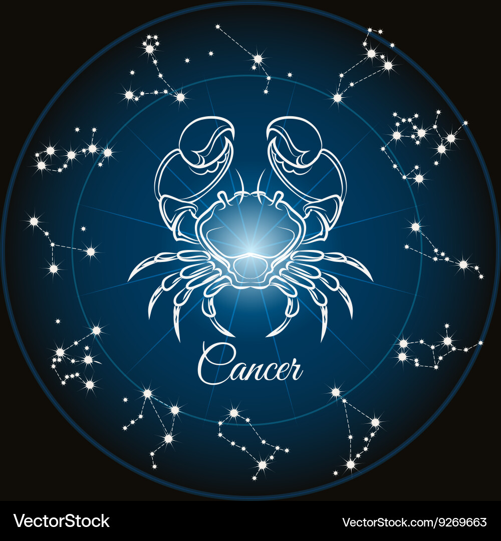 Zodiac sign cancer vector image