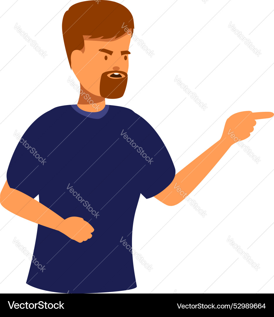 Angry man pointing finger blaming accusing someone Vector Image