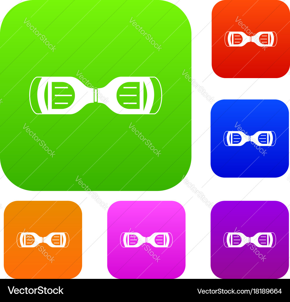 Hoverboard gyro pod top view set color collection Vector Image