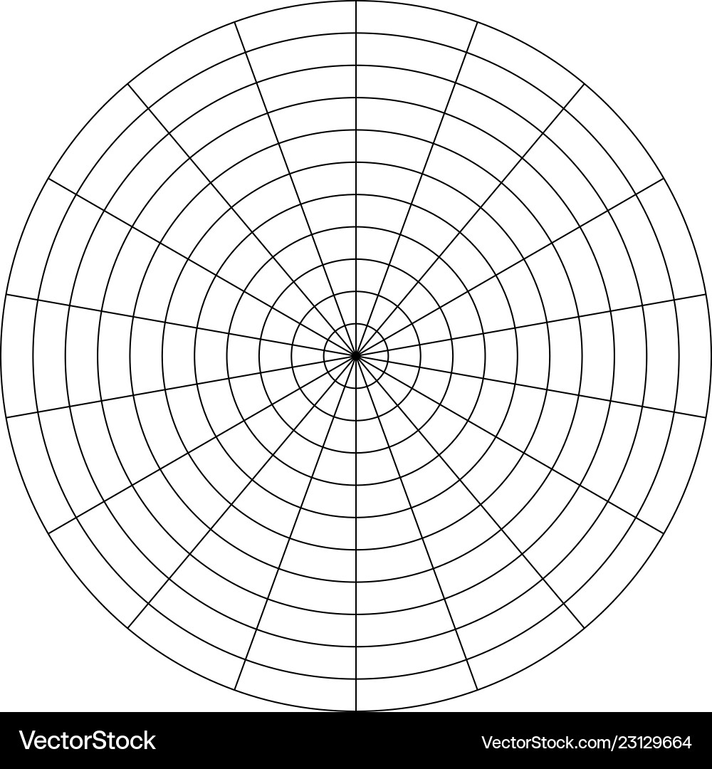 Polar Grid with Concentric Circles vector image
