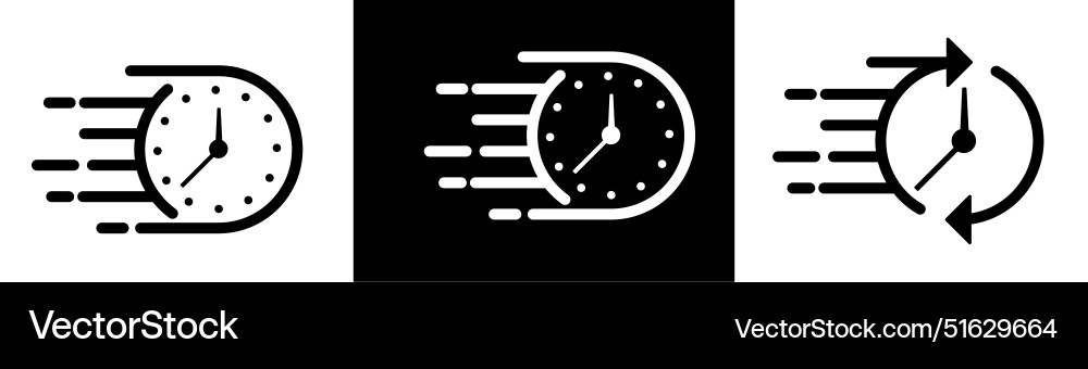 Quick time or deadline icon set in line style Quick time or deadline icon set in line style vector image