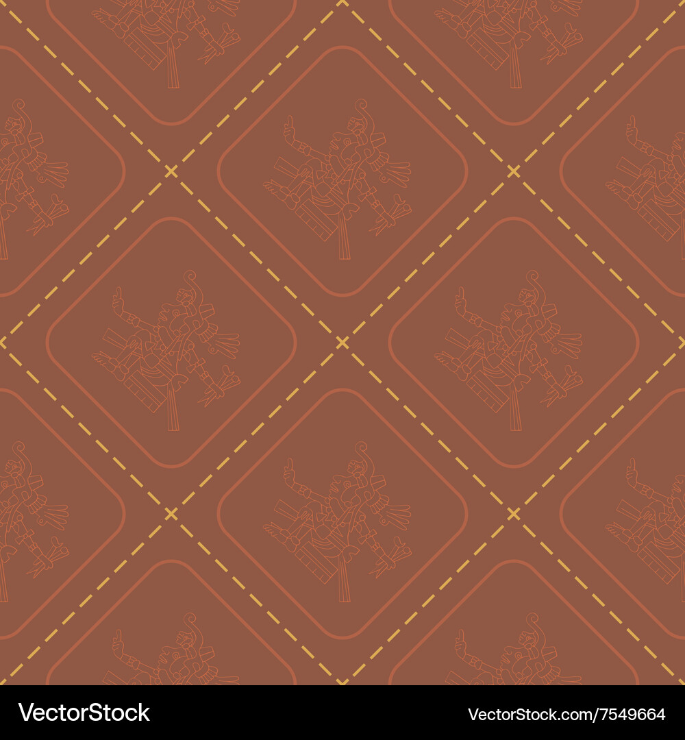 Seamless pattern with symbols from aztec codices Vector Image