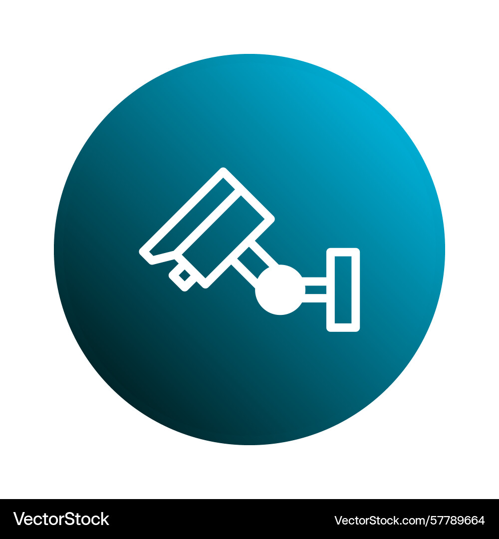 Security camera icon in blue circle representing Vector Image