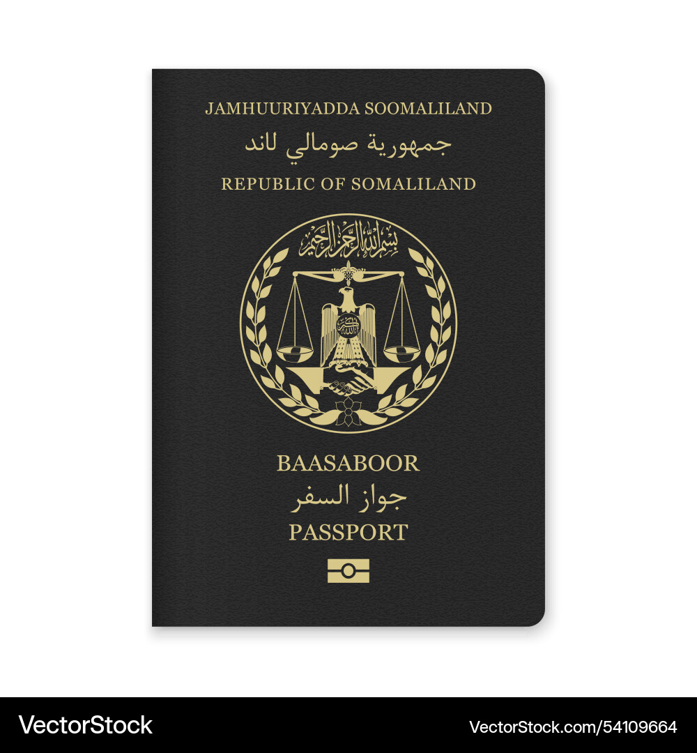 Somaliland passport cover with gold emblem Somaliland passport cover with gold emblem vector image