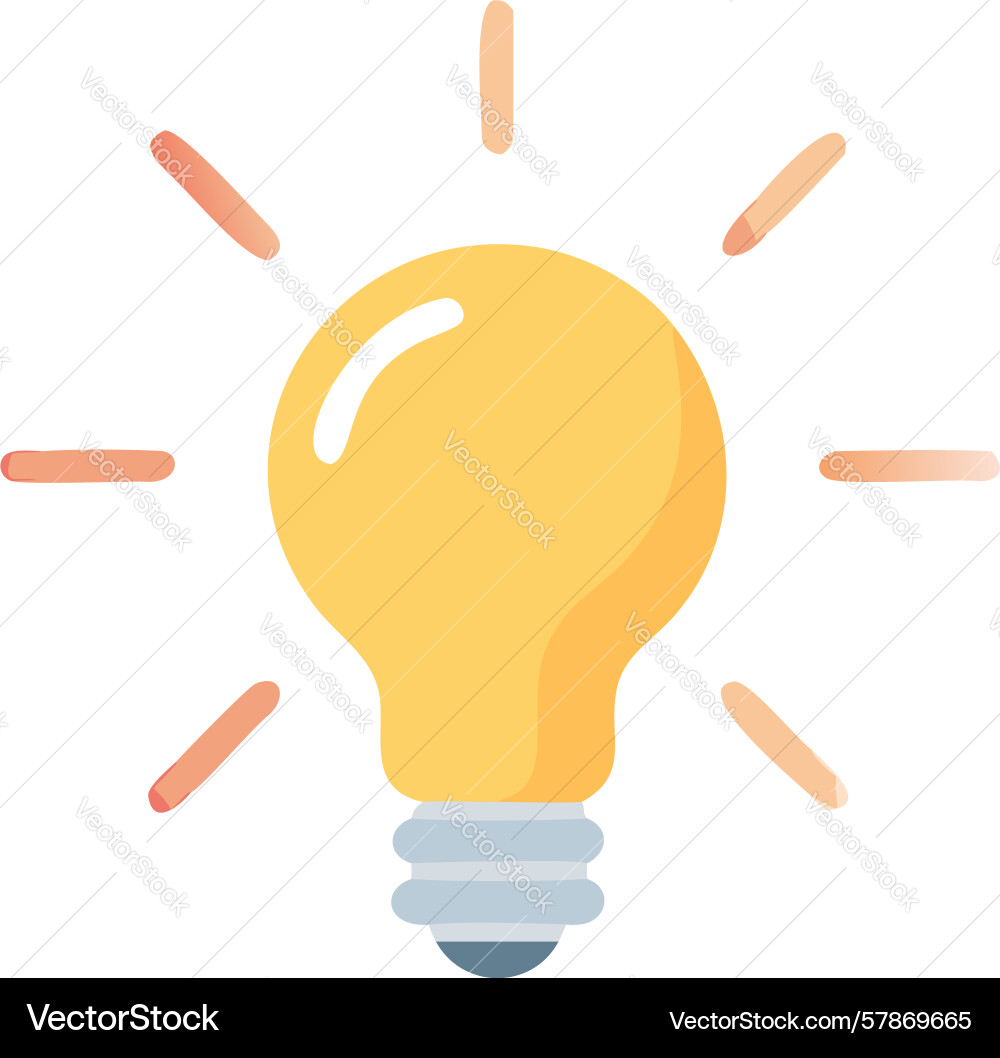 Glowing lightbulb idea icon design generative ai Vector Image