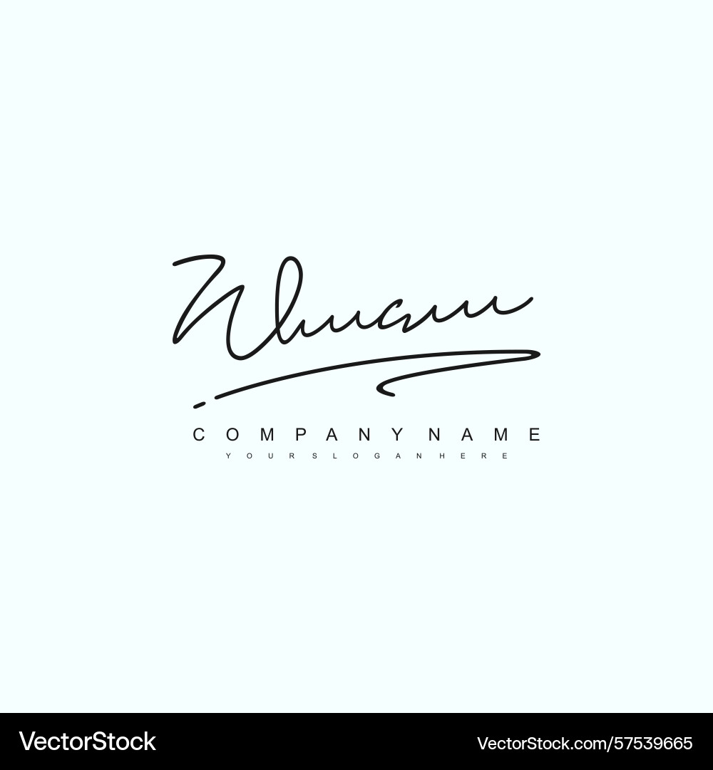 Minimal signature logo design with wc initials Vector Image