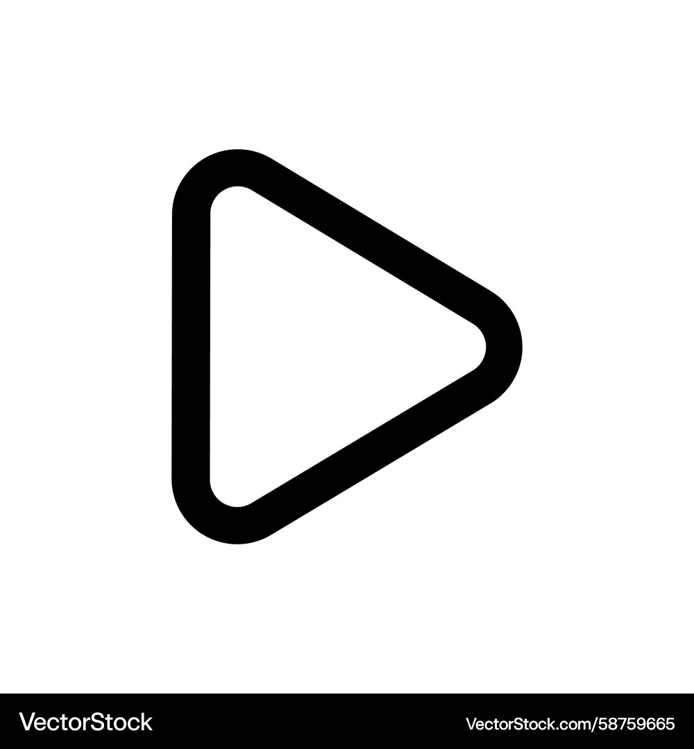 Rounded Play Triangle Icon Vector Image