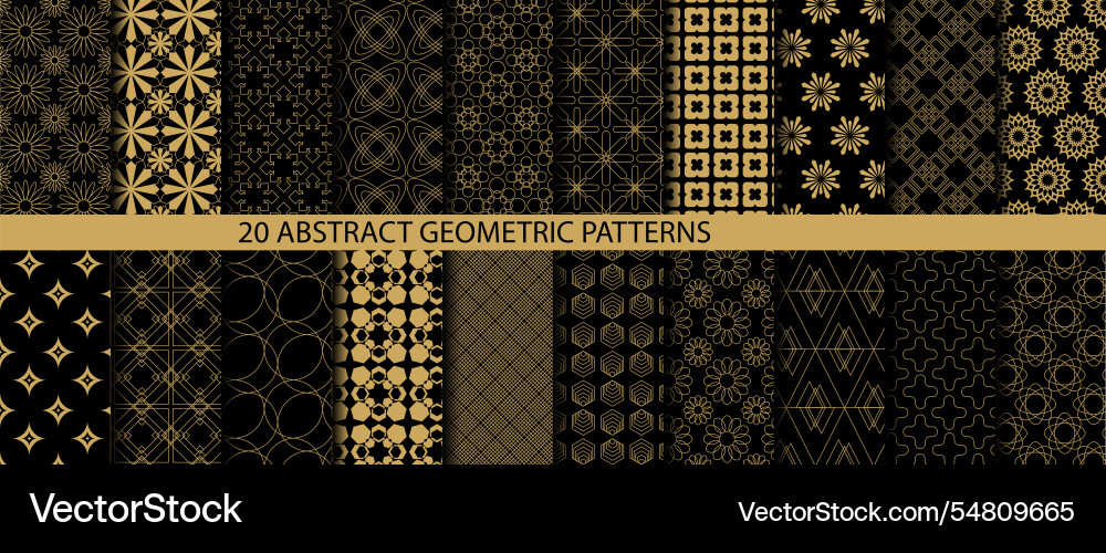 Set of 20 abstract geometric pattern Set of 20 abstract geometric pattern Vector Image