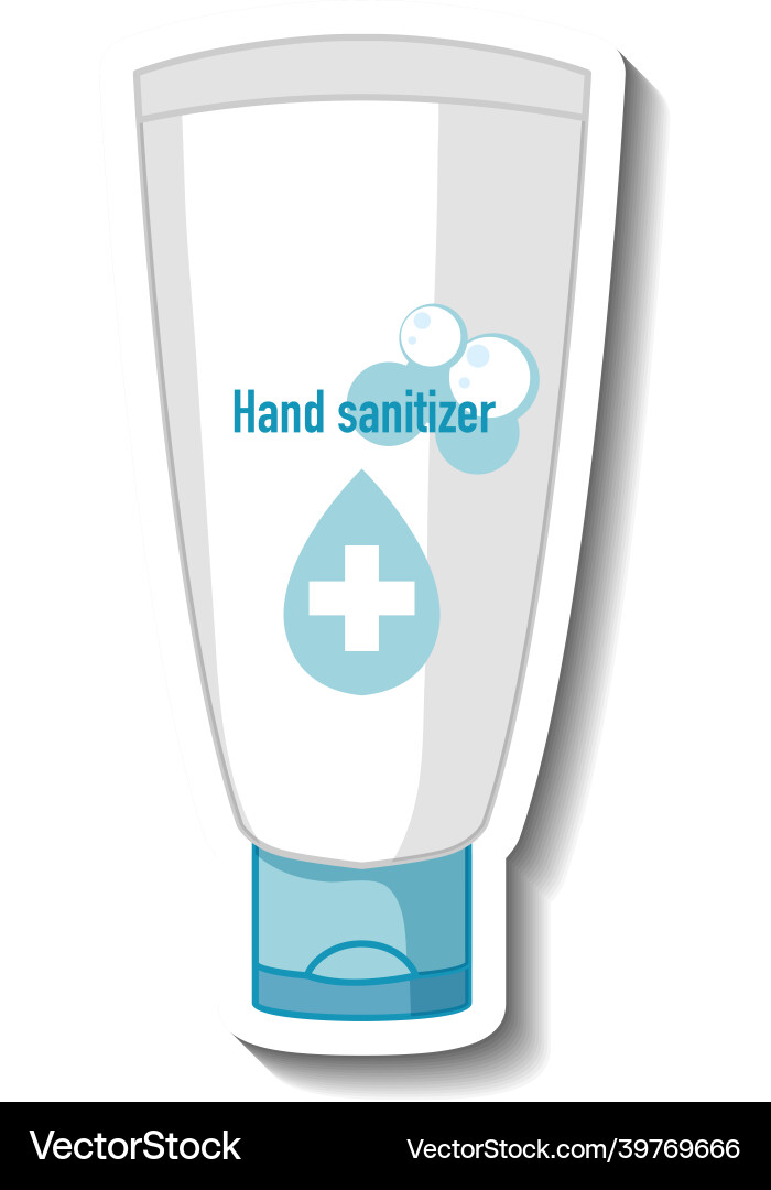 A sticker template with hand sanitizer product vector image