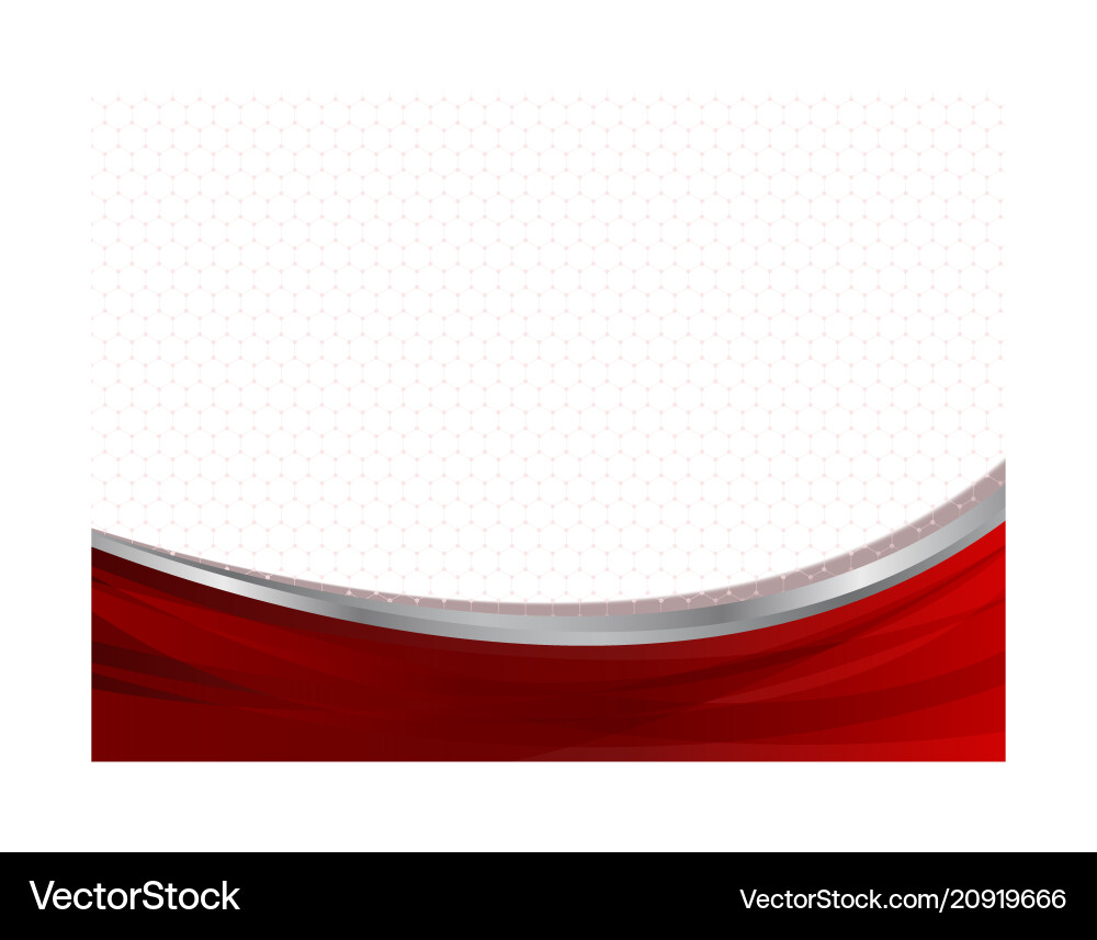 Abstract Tech Curves - Red & Hexagon Vector Image