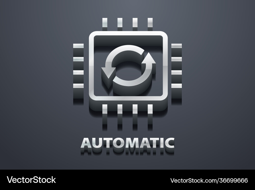 Automatic icon 3d Vector Image